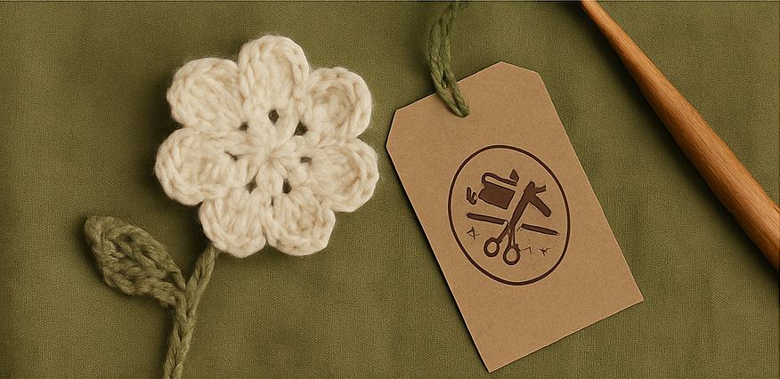 Handmade craft on fabric